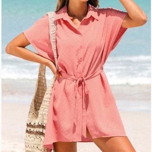 Cupshe Austyn Belted Button Front Shirt Dress